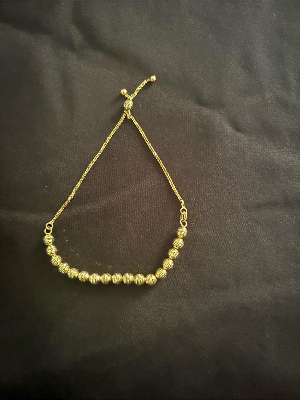 Zales Gold Textured Bead Adjustable Bracelet